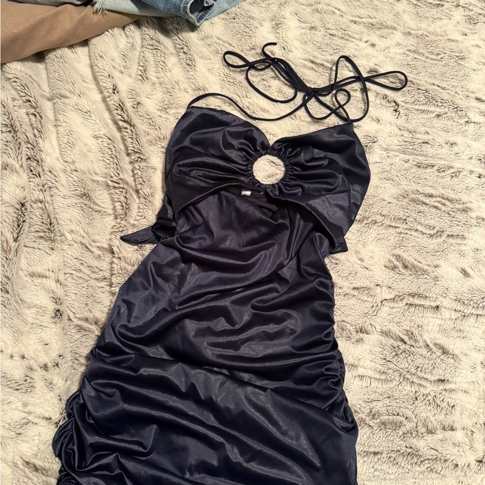 Lucy in the Sky Midnight Blue Halter Dress